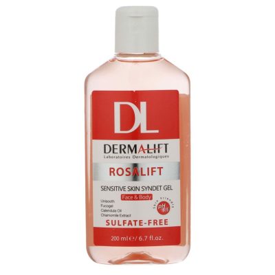 ژل شستشوی پوست حساس درمالیفت مدل روزالیفت حجم 200 میلی لیتر