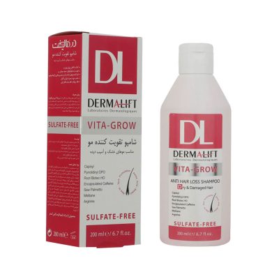 قیمت شامپو ضد ریزش موهای خشک درمالیفت مدل Vita-Grow