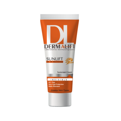 کرم ضد آفتاب بی رنگ مناسب پوست چرب spf50 حجم 40میل درمالیفت