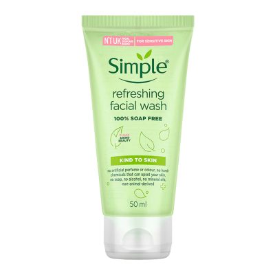 ژل شستشو صورت مدل Refreshing حجم 50میل سیمپل