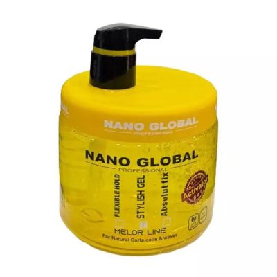 ژل موهای فر نانو گلوبال Nano Global Stylish Gel For Curly & Wavy Hair Yellow 500Ml