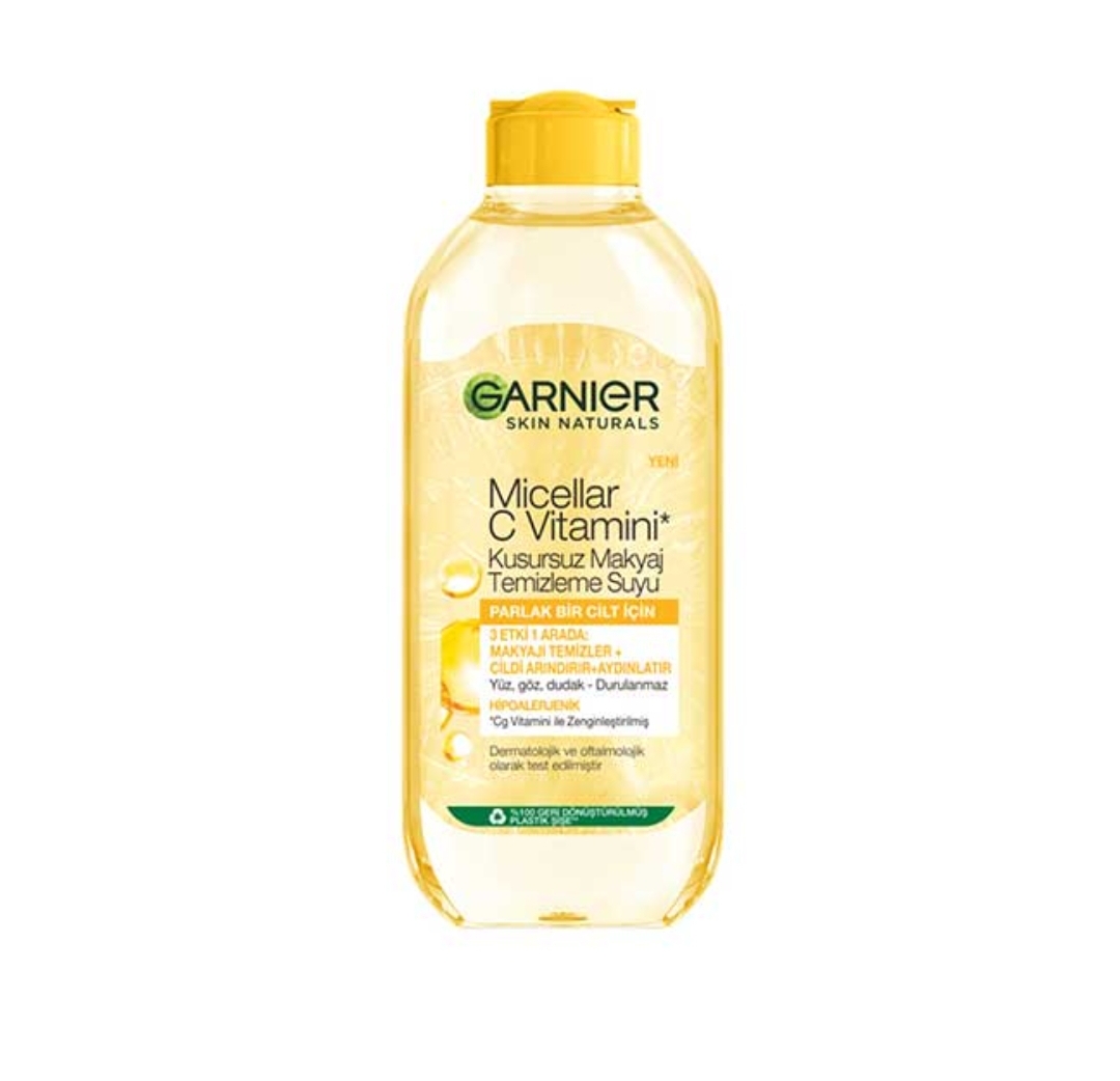 میسلار واتر پوست گارنیر | GARNiER Micellar Cleansing Water With Vitamin C | حجم 400 میلی لیتر | زرد میسلار واتر پوست گارنیر | GARNiER Micellar Cleansing Water With Vitamin C | حجم 400 میلی لیتر | زرد