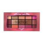 پالت سایه چشم تکنیک Hot Love | ترکیب حرفه‌ای ۱۵ رنگ مات و براق | Technic Hot Love Pressed Pigment Palette