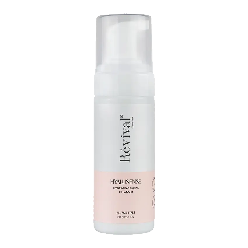 Revival-Hyalusense-Hydrating-Facial-Cleanser-Foam-1 فوم پاک کننده آرایش صورت کلکسیون رویوال مدل HYALUSENSE مناسب انواع پوست حجم 150 میلی لیتر